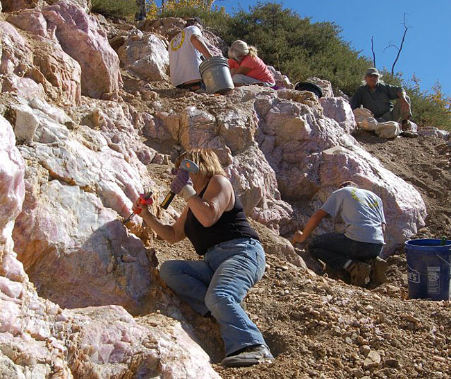 Working hard for the rocks.